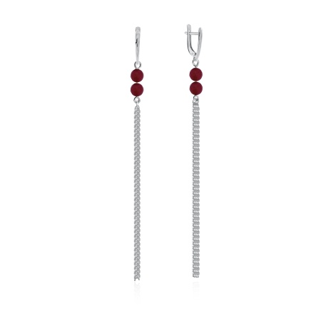 Серьги из серебра с жадом