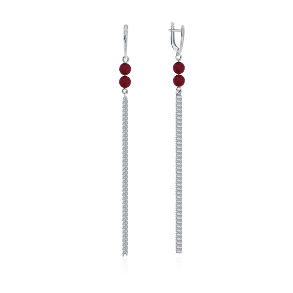 Серьги из серебра с жадом