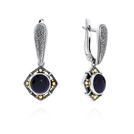 Серьги из серебра с агатами 2317392404-20 от KRASNOE, металл Серебро, вставка Агат