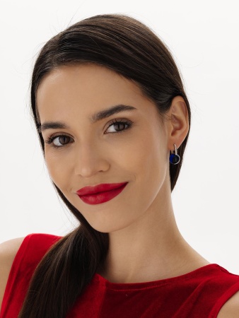 Серьги из серебра с синими кристаллами 2340294318-80 от KRASNOE, металл Серебро, вставка 