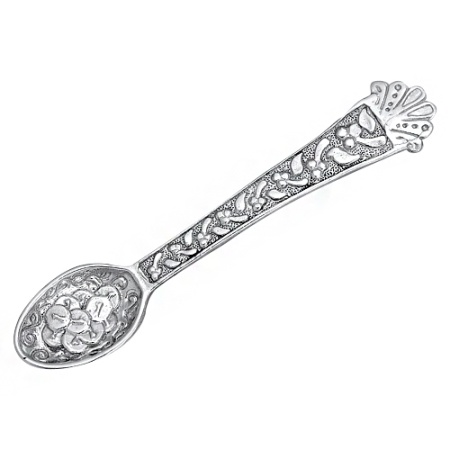 Ложка-загребушка из серебра без вставок