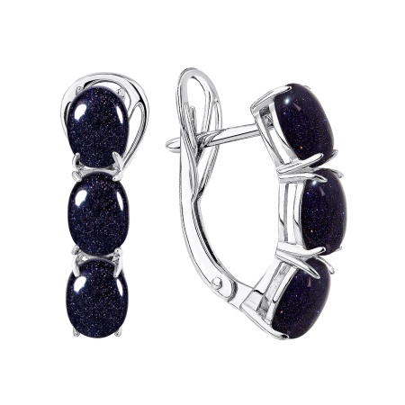 Серьги из серебра с авантюрином