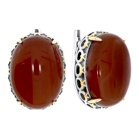 Серьги из серебра с агатом