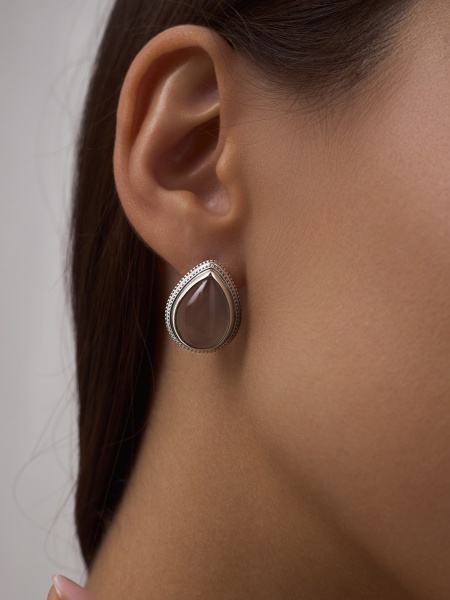 Серьги из серебра с агатами 2310390977-21 от KRASNOE, металл Серебро, вставка Агат