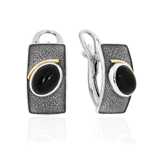 Серьги из серебра с агатами 2317392398-20 от KRASNOE, металл Серебро, вставка Агат