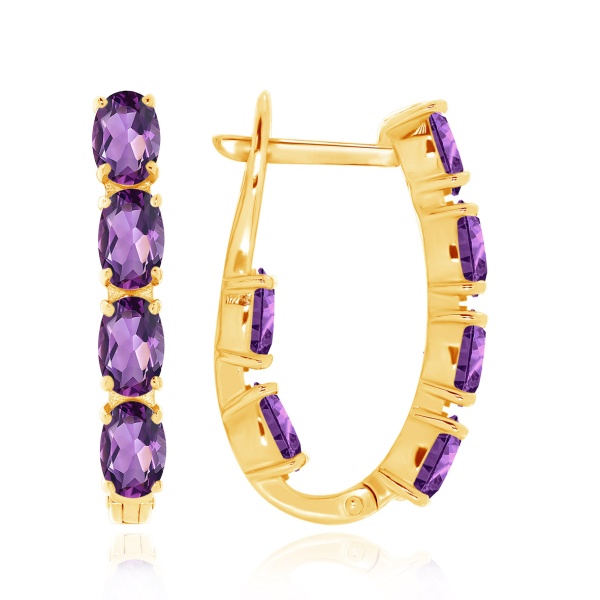 Серьги из серебра с аметист