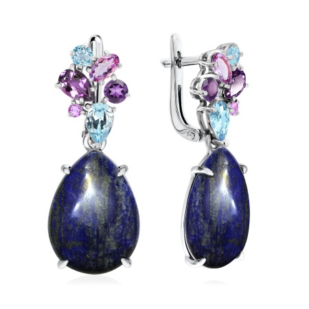 Серьги из серебра с лазуритом