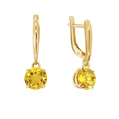 Серьги из серебра с цитринами