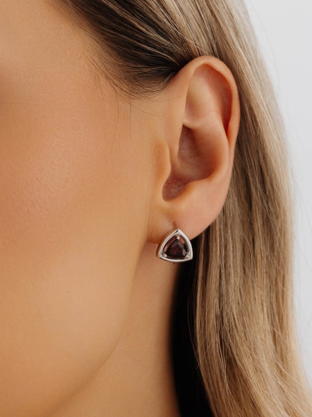 Серьги из серебра с гранатом