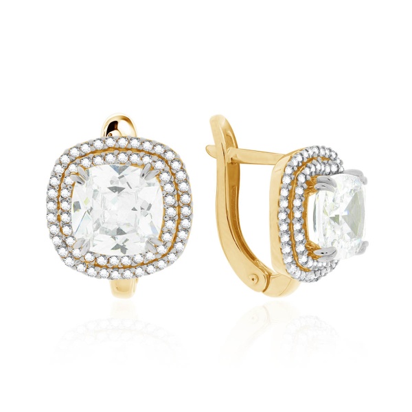 Серьги из серебра с фианитами 2329201562л от KRASNOE, металл Серебро, вставка Фианит