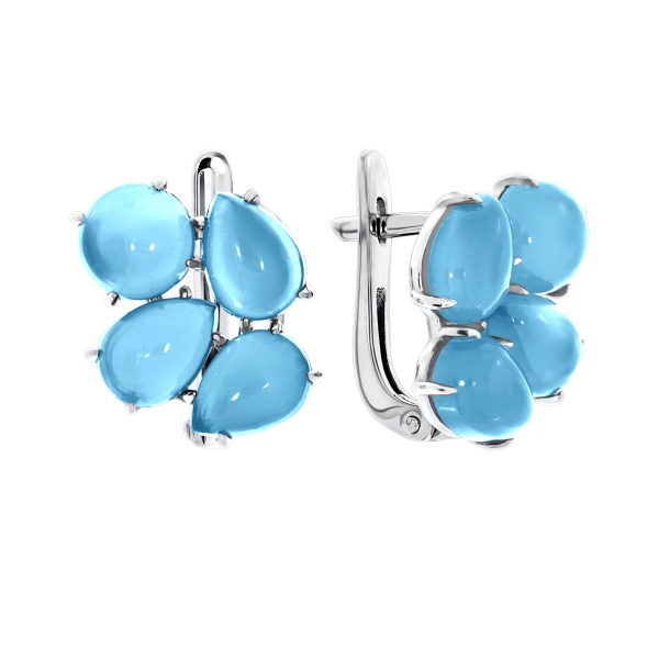 Серьги из серебра с ситаллами со скидкой