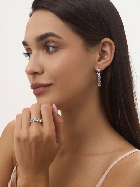 Серьги из серебра с топазом