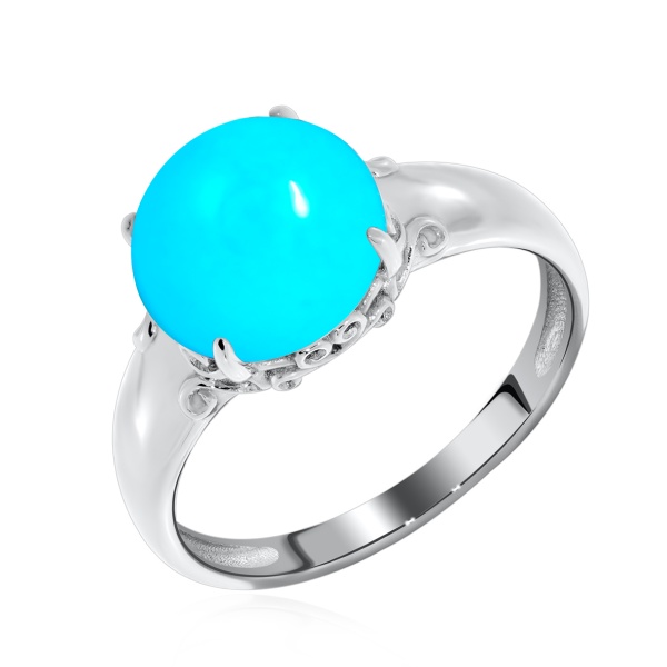 Купить кольцо из серебра с бирюзой в интернет-магазине KRASNOE