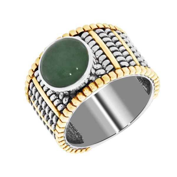 Купить кольцо из серебра с авантюрином в интернет-магазине KRASNOE