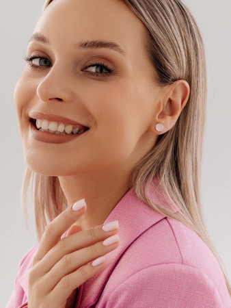 Пусеты из серебра с кварцем П340102680-30 от KRASNOE, металл Серебро, вставка Кварц