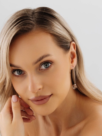 Серьги из серебра с хрусталём 2340521068 от KRASNOE, металл Серебро, вставка Горный хрусталь