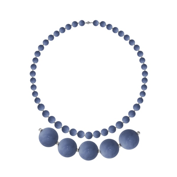 Бусы из серебра с ангелитами 8340906072-45