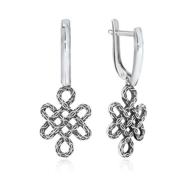 Серьги из серебра без вставок со скидкой