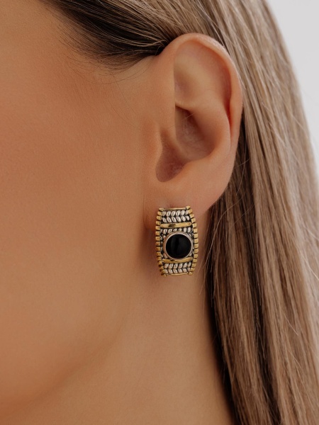 Серьги из серебра с агатом