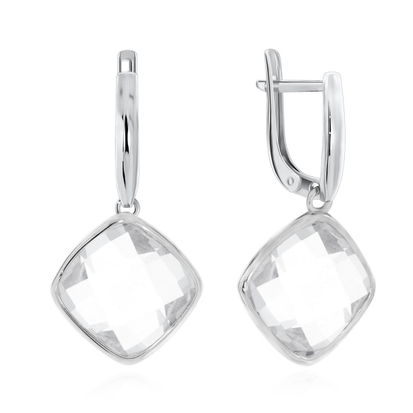 Серьги из серебра с горным хрусталём
