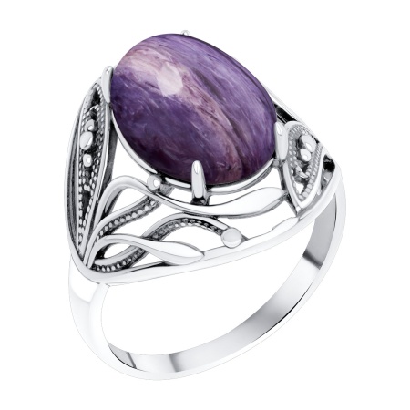 Купить кольцо из серебра с чароитом в интернет-магазине KRASNOE
