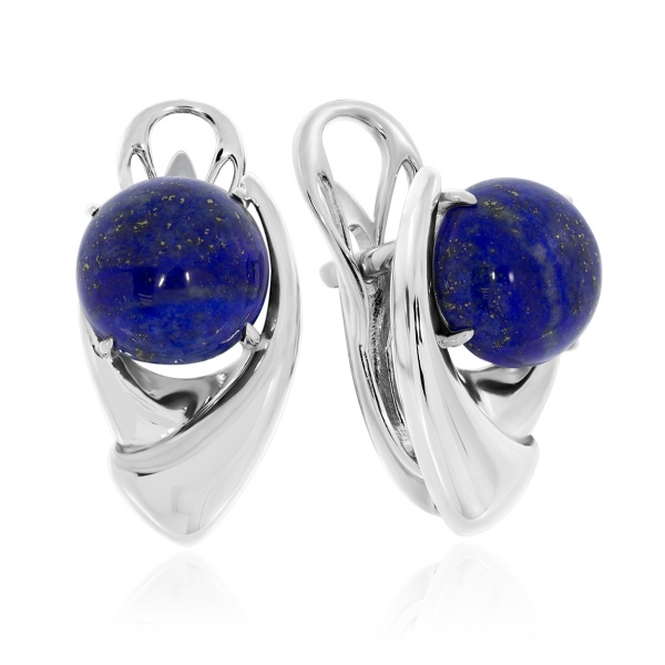 Серьги из серебра с лазуритами 2340472360 от KRASNOE, металл Серебро, вставка Лазурит