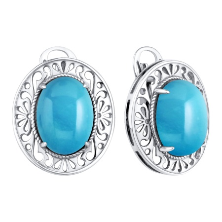 Серьги из серебра с бирюзой