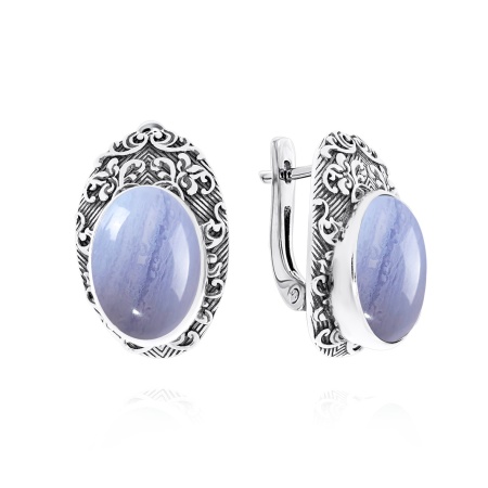 Серьги из серебра с агатами 2310391371-84 от KRASNOE, металл Серебро, вставка Агат