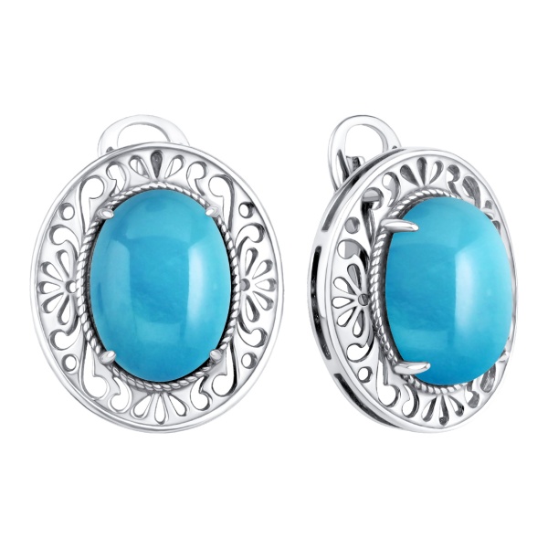 Серьги из серебра с бирюзой