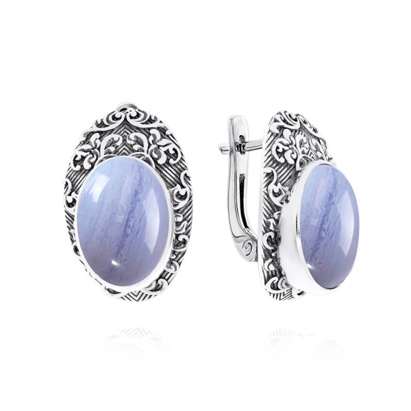 Серьги из серебра с агатами 2310391371-84 от KRASNOE, металл Серебро, вставка Агат