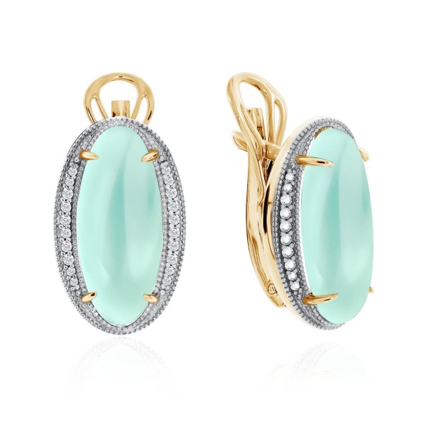 Серьги из серебра с агатом