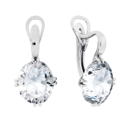 Серьги из серебра с фианитами 2340201497 от KRASNOE, металл Серебро, вставка Фианит