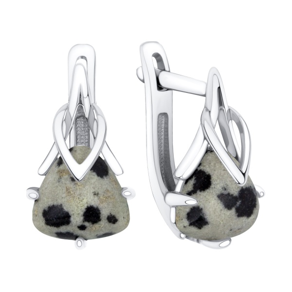 Серьги из серебра с яшмой в ювелирном интернет-магазине