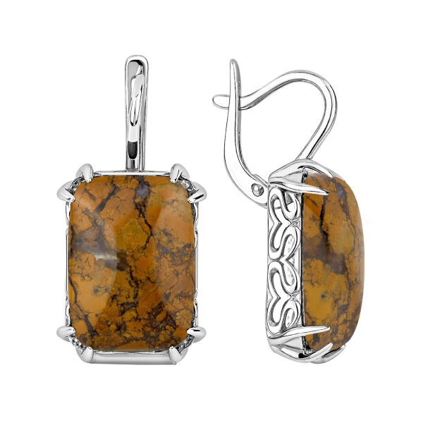 Серьги из серебра с яшмой