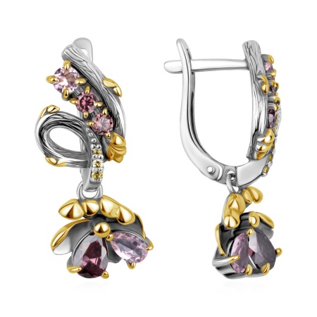Серьги из серебра с ситаллом