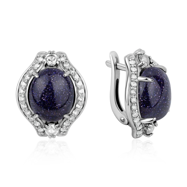 Серьги из серебра с авантюрином