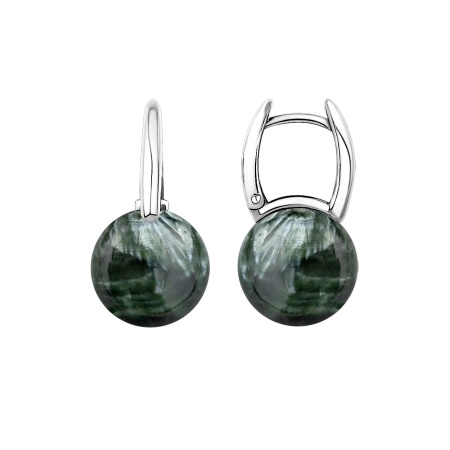 Серьги из серебра с серафинитом