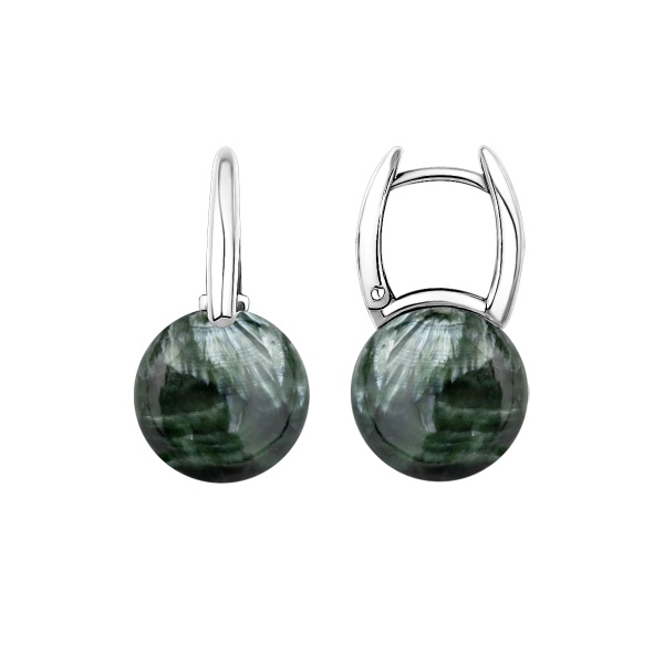 Серьги из серебра с серафинитом