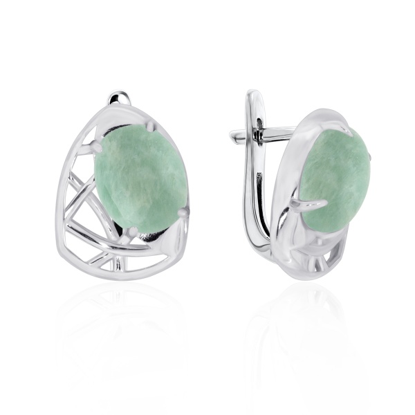 Серьги из серебра с амазонитами