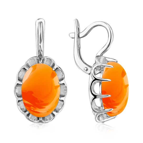 Серьги из серебра с халцедоном