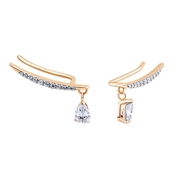 Серьги из серебра с фианитами