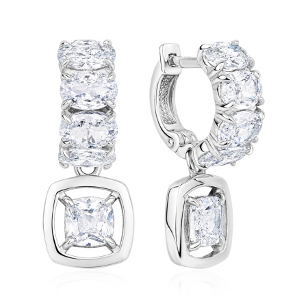 Серьги из серебра с фианитами 