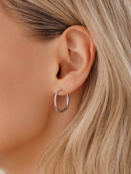 Серьги из серебра без вставок со скидкой