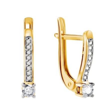 Серьги из серебра с фианитами