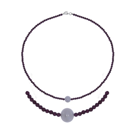 Колье из серебра с жемчугом и гранатами 8340156097-45