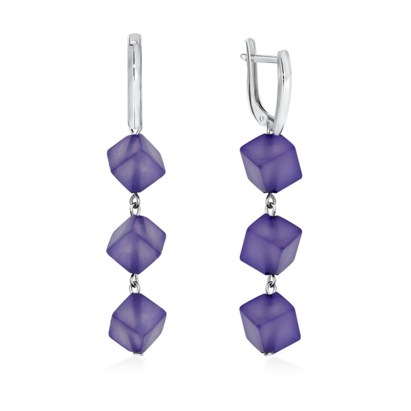 Серьги из серебра с агатами