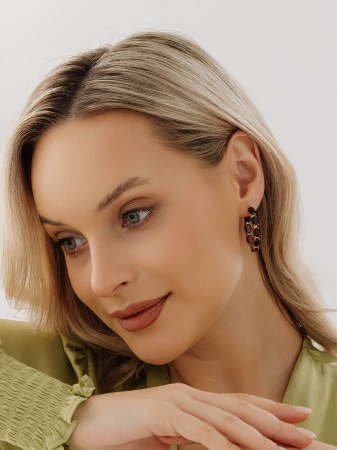 Серьги из серебра с гранатами