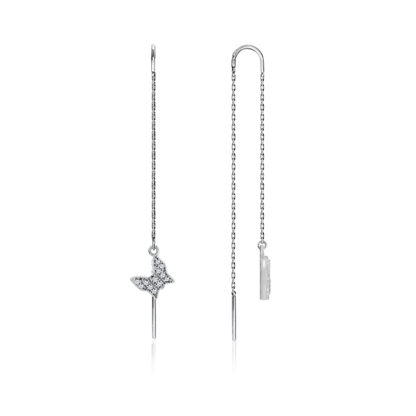 Серьги из серебра с фианитом со скидкой