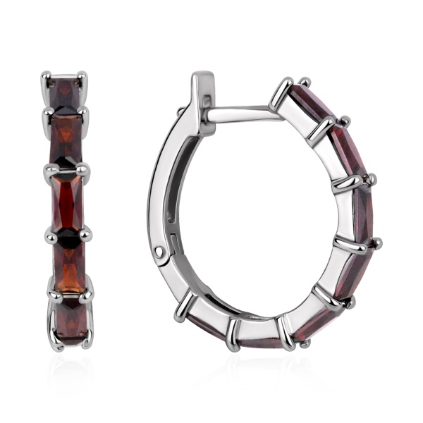 Серьги из серебра с гранатом