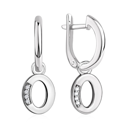 Серьги из серебра с фианитом